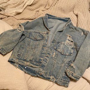 distressed jean jacket